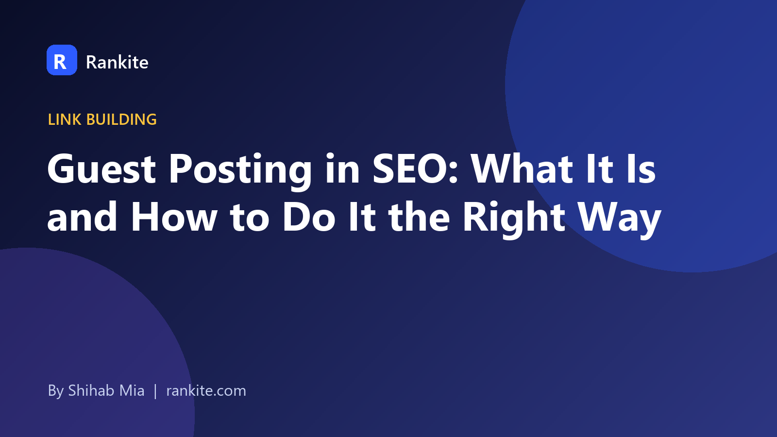 Guest posting in SEO illustrated with an article, a chain link, and an arrow connecting two websites