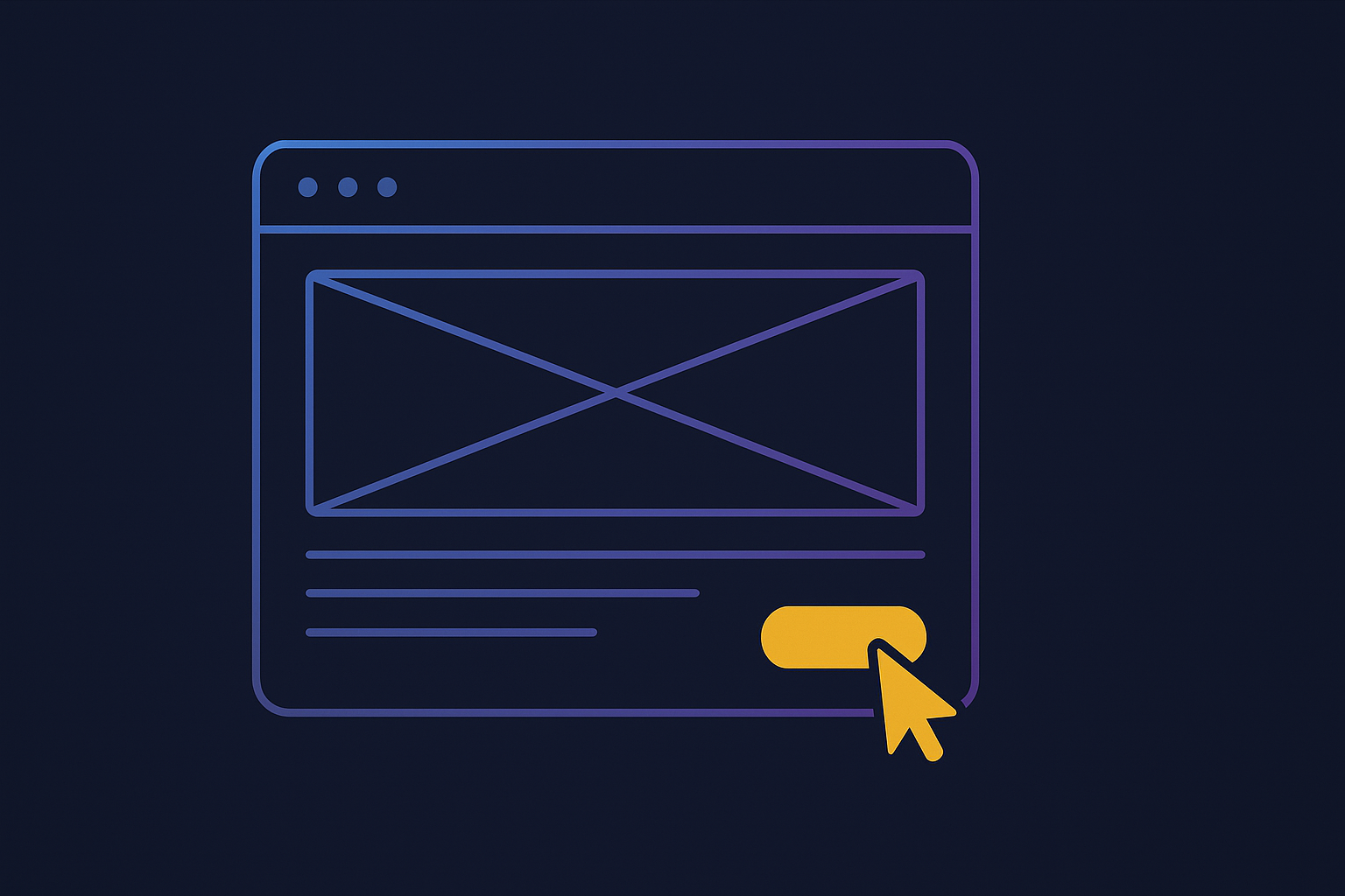 How to design a landing page: wireframe layout with hero, CTA button, and page sections