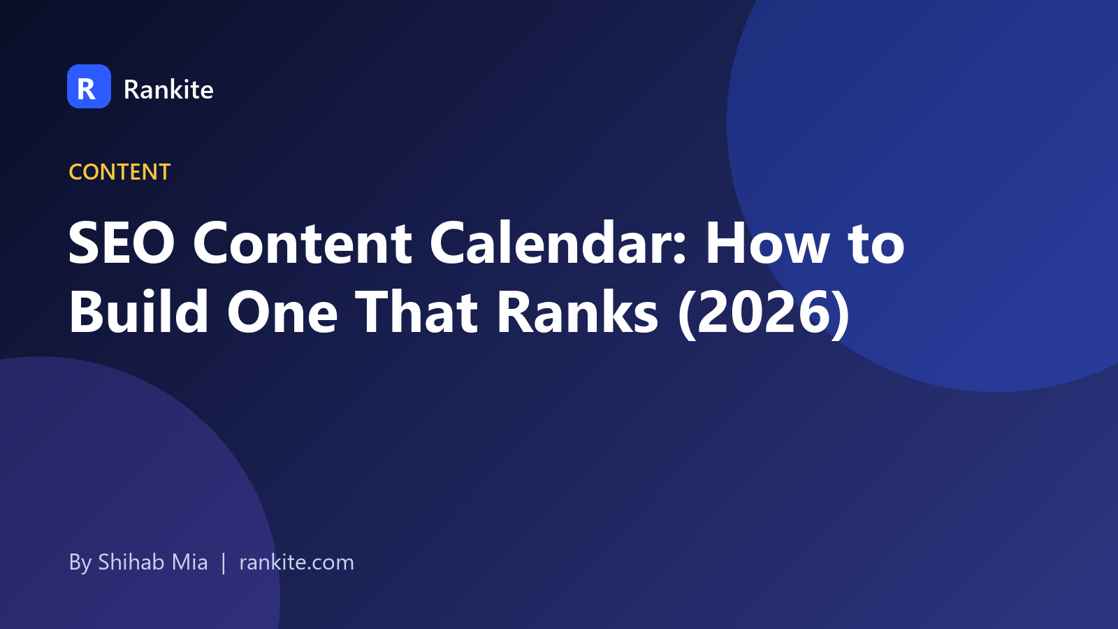 SEO content calendar planning illustration with a calendar grid, checklist, and content document icons