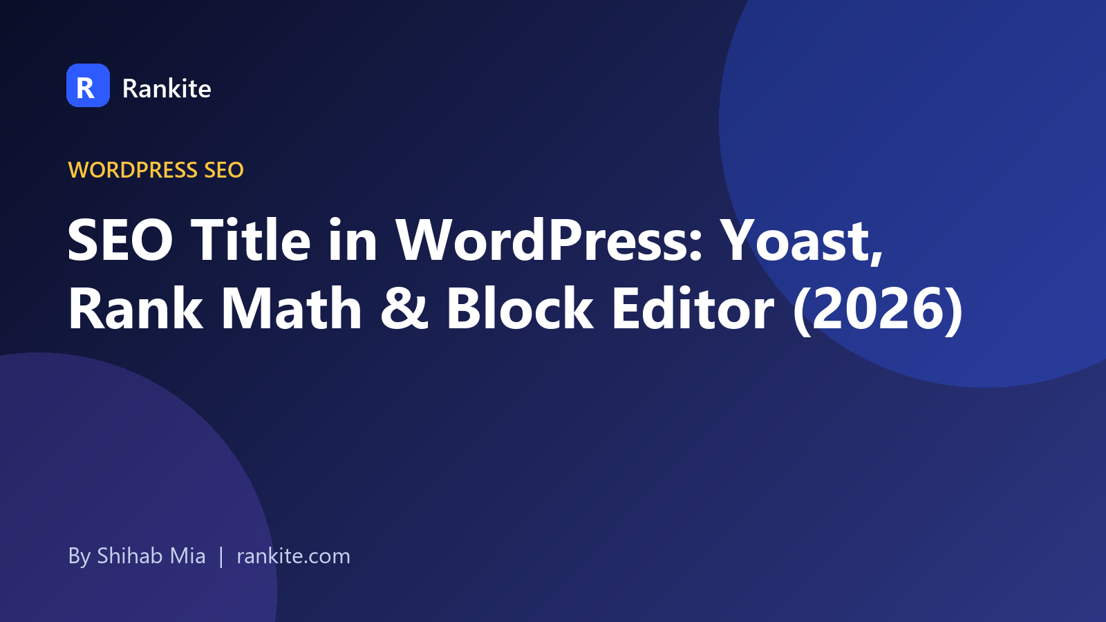 SEO title in WordPress shown as a browser tab and title bar next to an edit icon