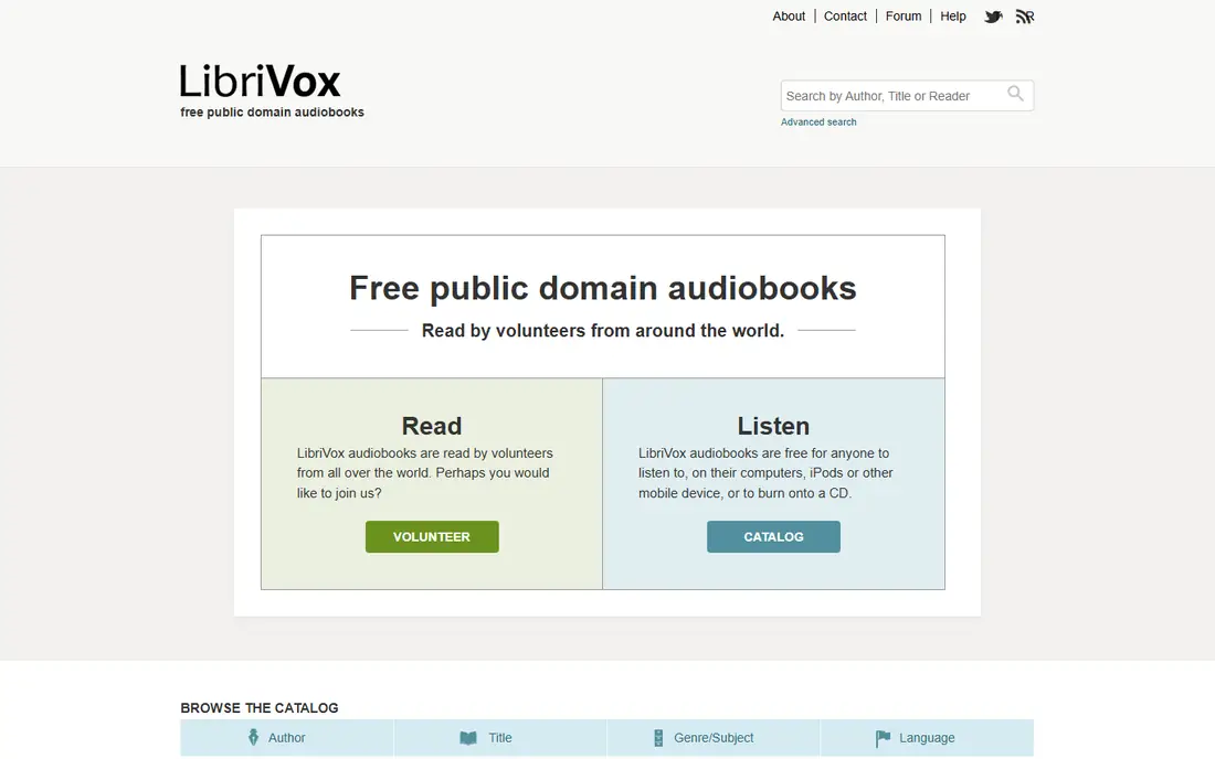LibriVox homepage