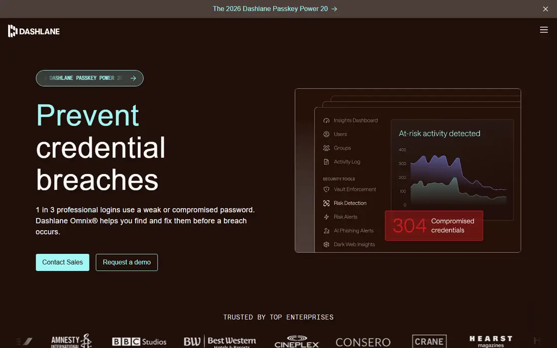Dashlane homepage