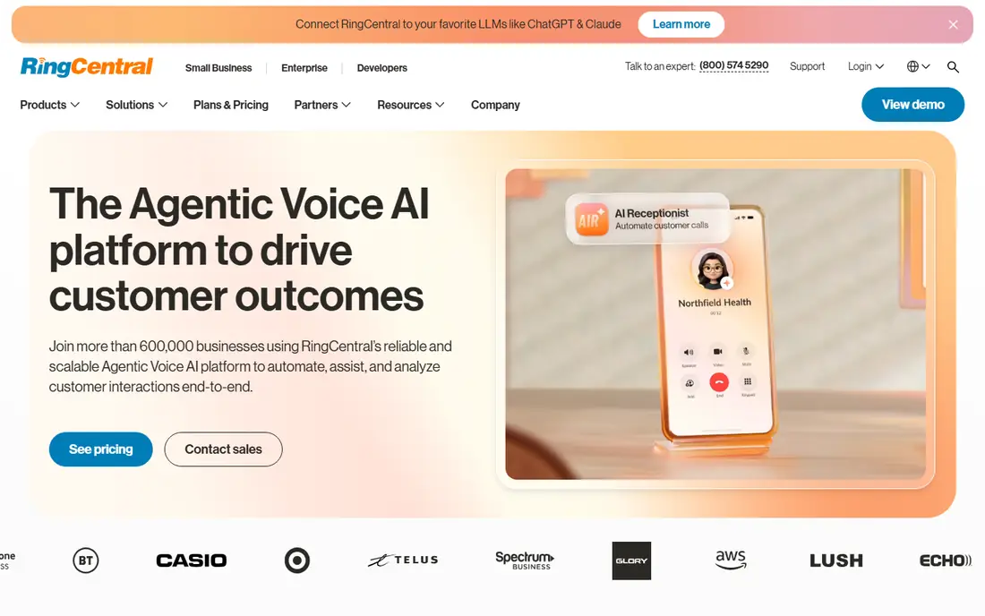 RingCentral homepage