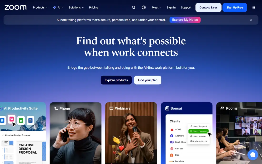 Zoom Phone homepage