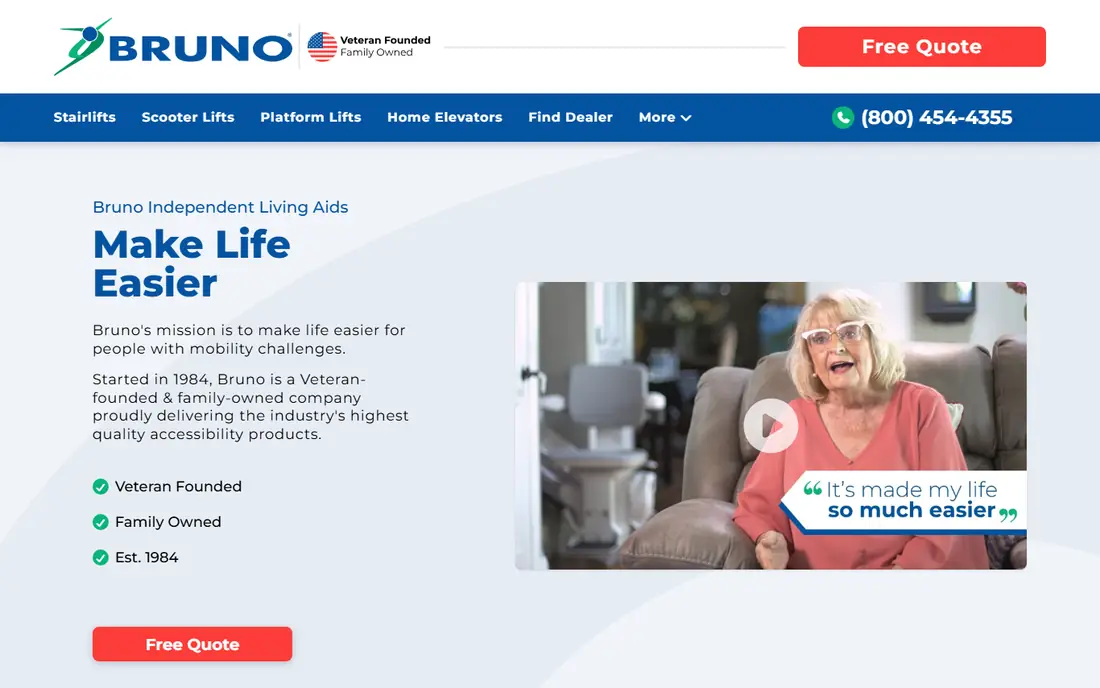 Vertical platform lift (Bruno) homepage