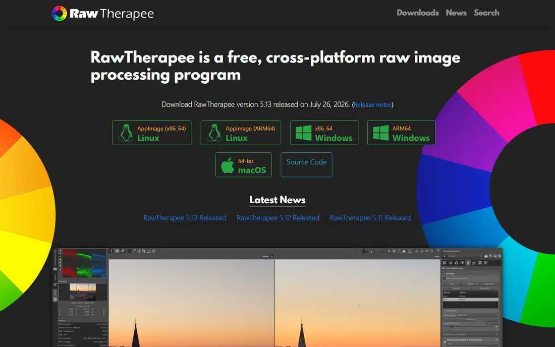RawTherapee homepage