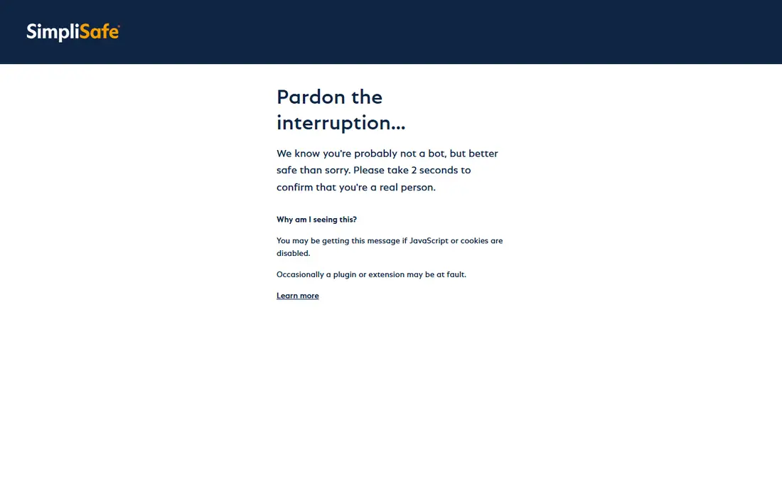 SimpliSafe homepage