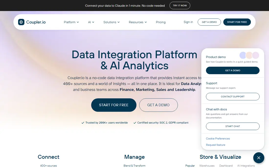 Coupler.io homepage