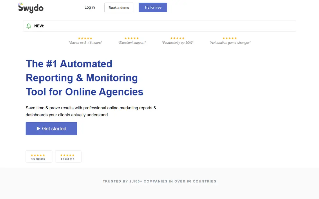Swydo homepage