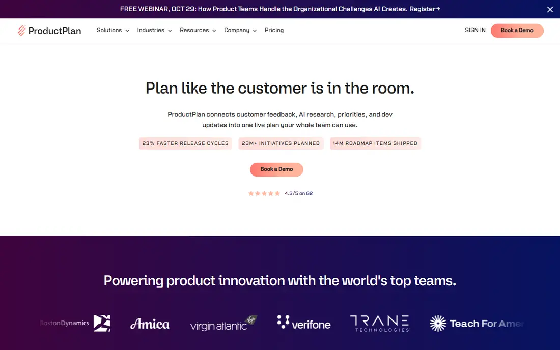 ProductPlan homepage
