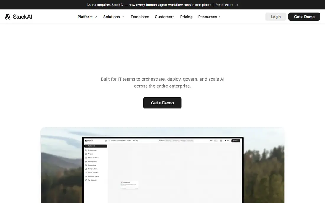 Stack AI homepage