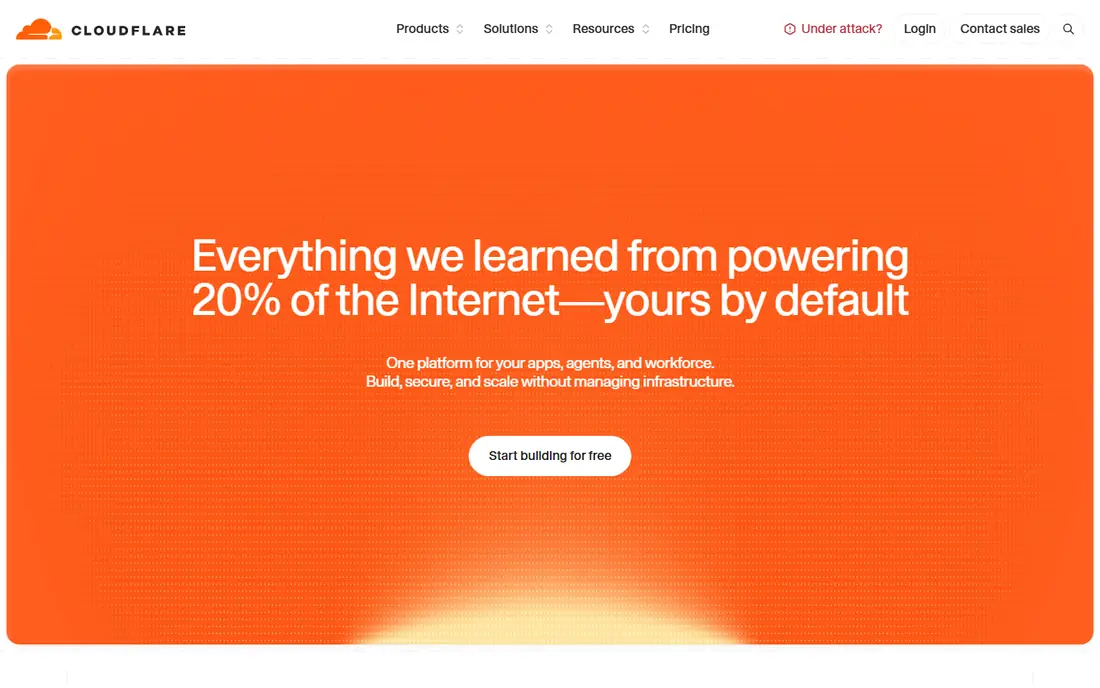 Cloudflare homepage