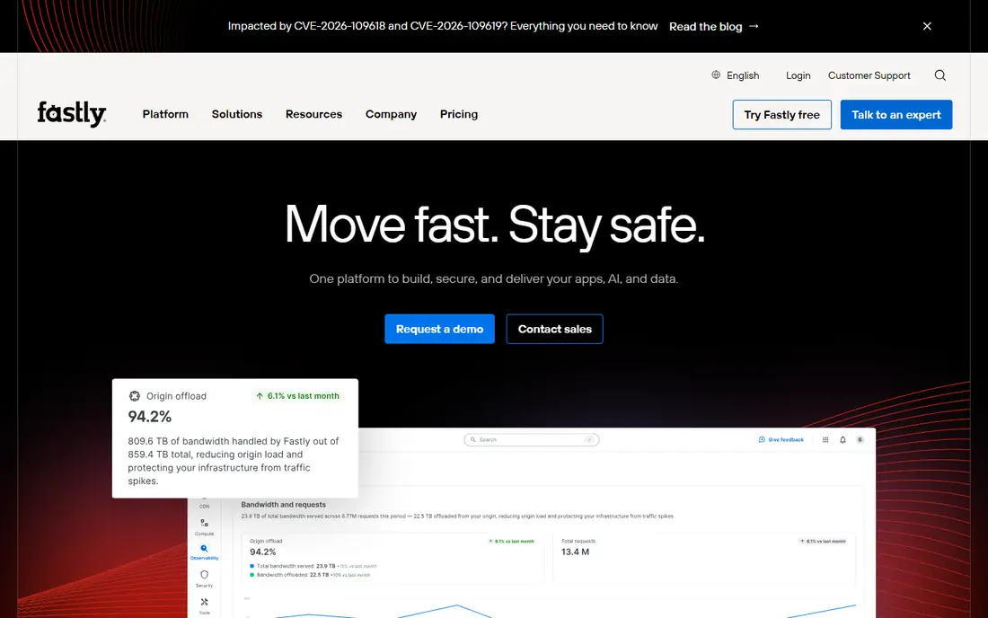 Fastly homepage