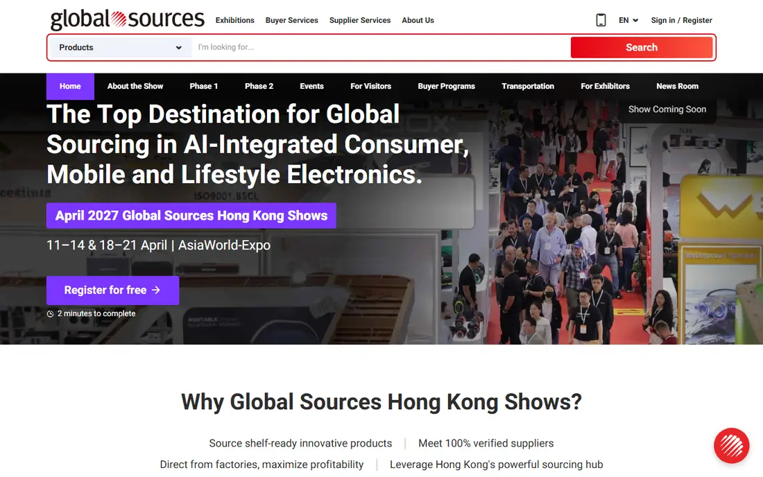 Global Sources homepage