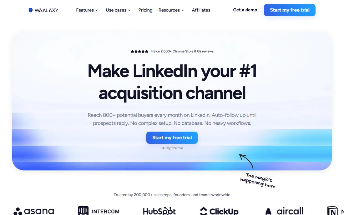 Waalaxy homepage