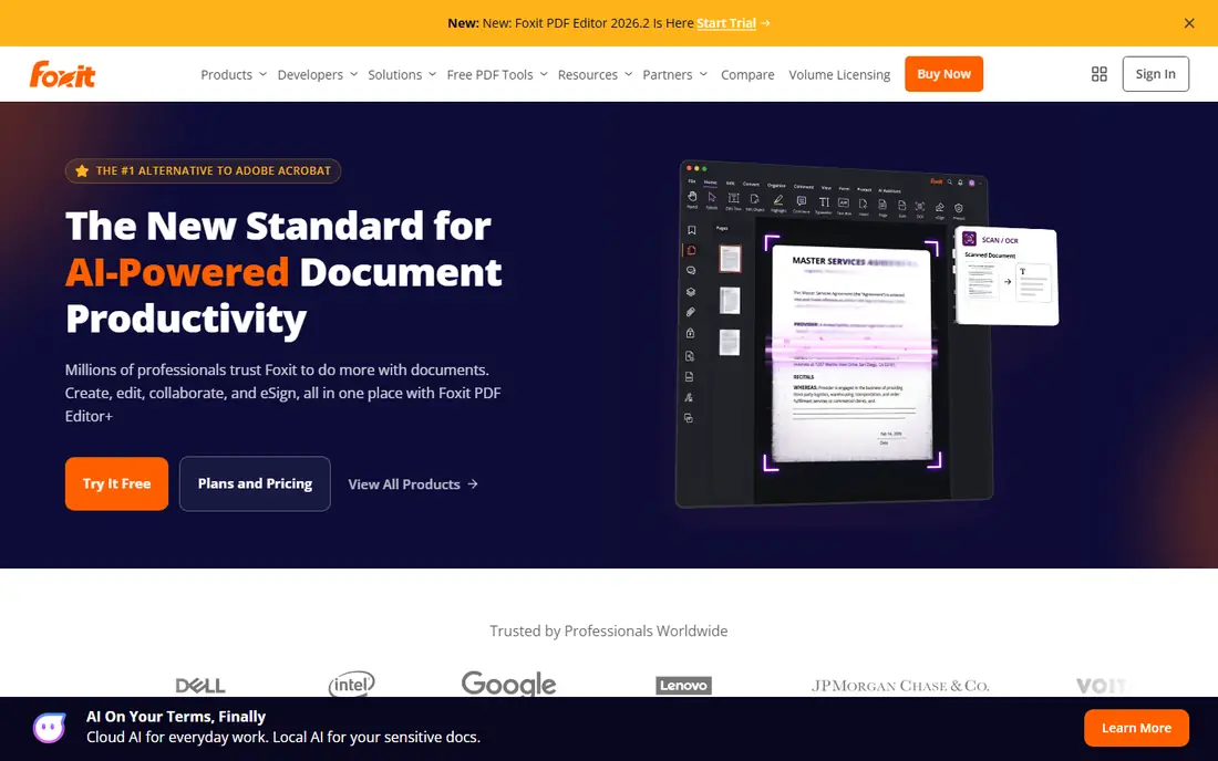 Foxit PDF Editor homepage