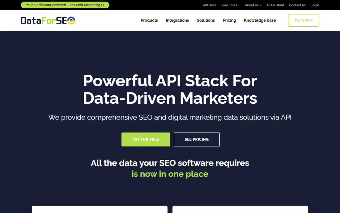 DataForSEO homepage