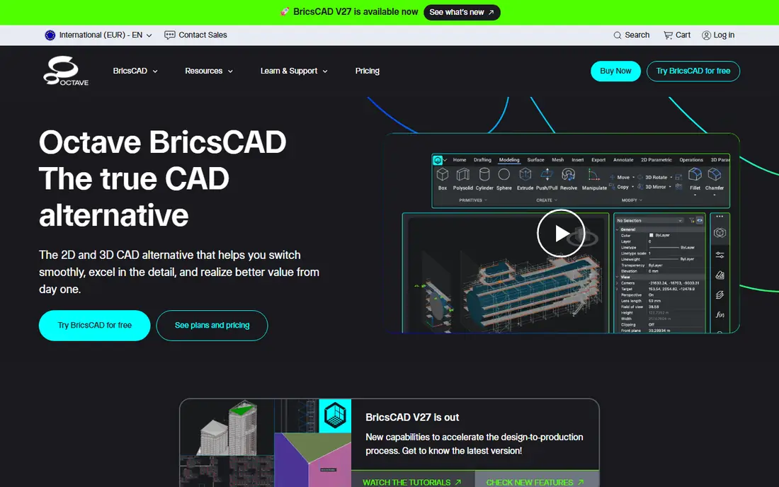 BricsCAD homepage