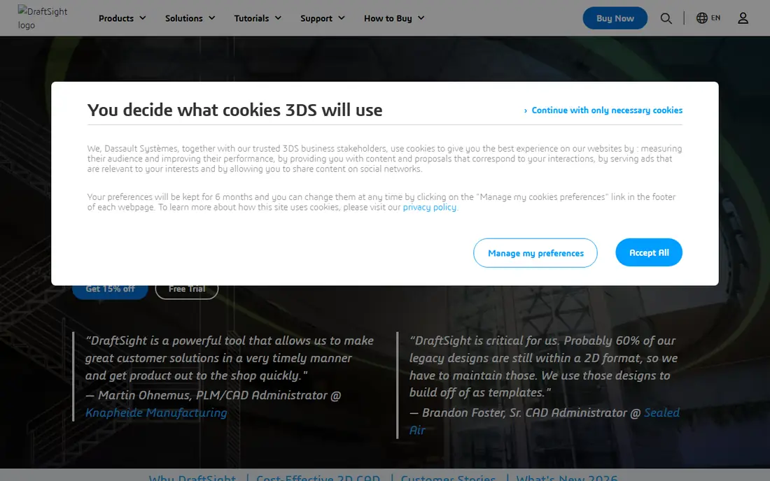 DraftSight homepage