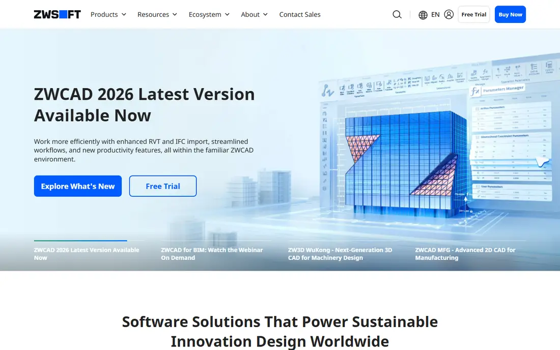 ZWCAD homepage
