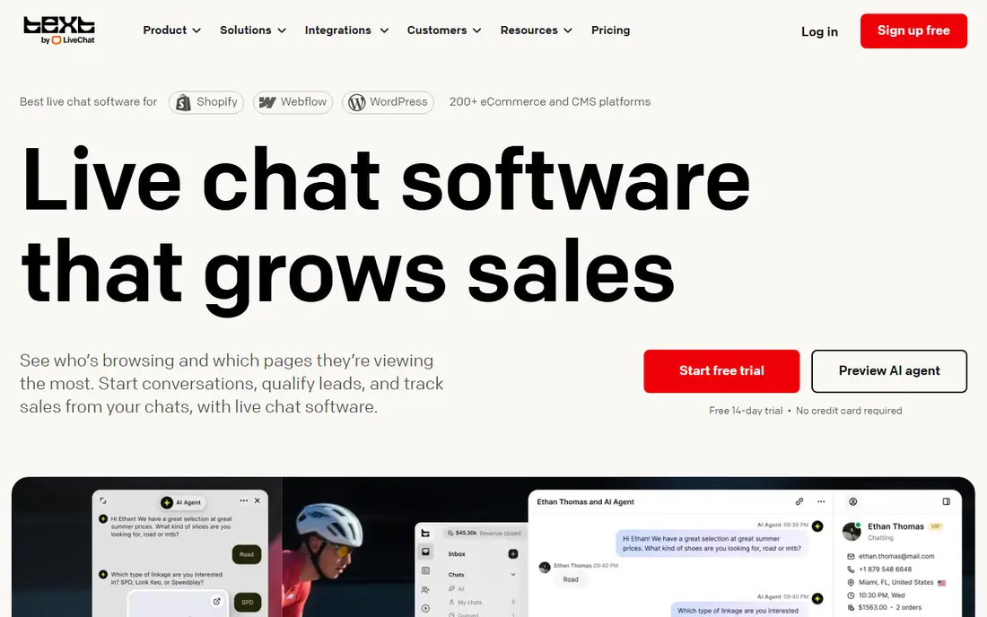 LiveChat homepage