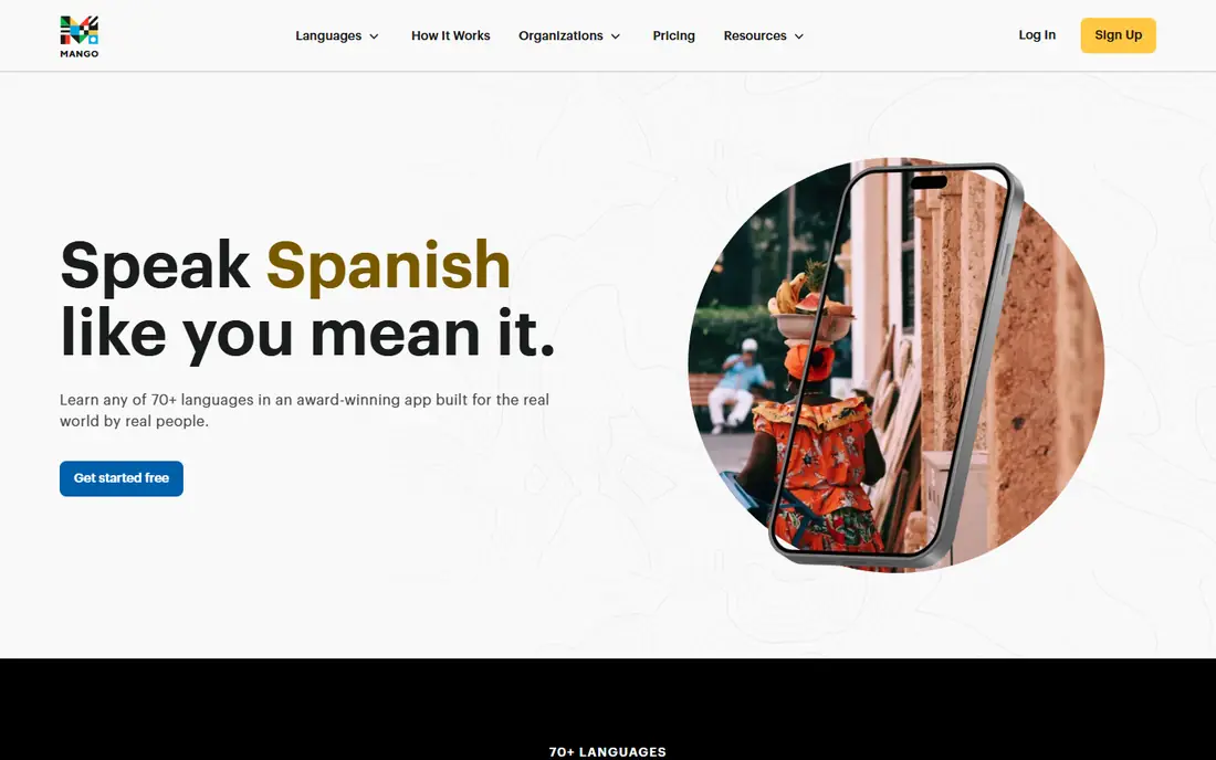 Mango Languages homepage