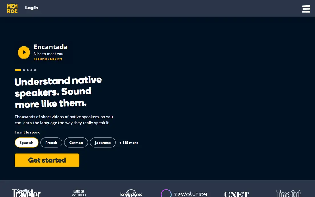 Memrise homepage