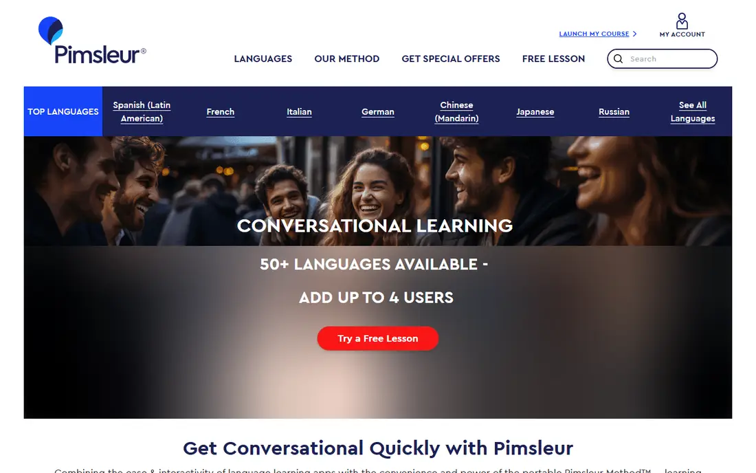 Pimsleur homepage