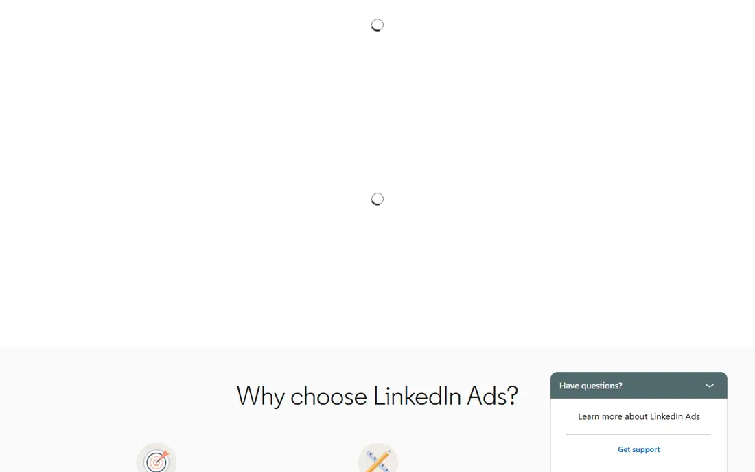 LinkedIn Ads homepage