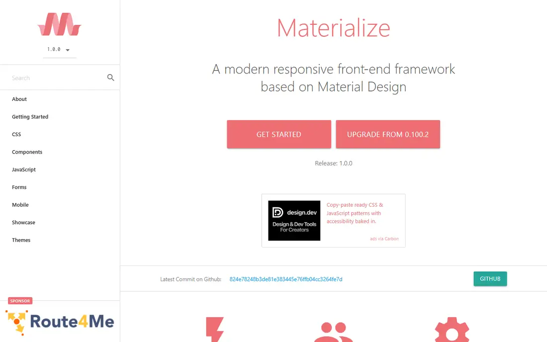 Materialize homepage