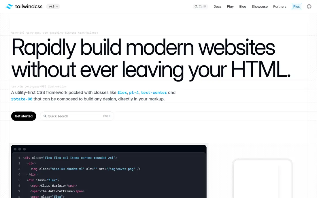 Tailwind CSS homepage