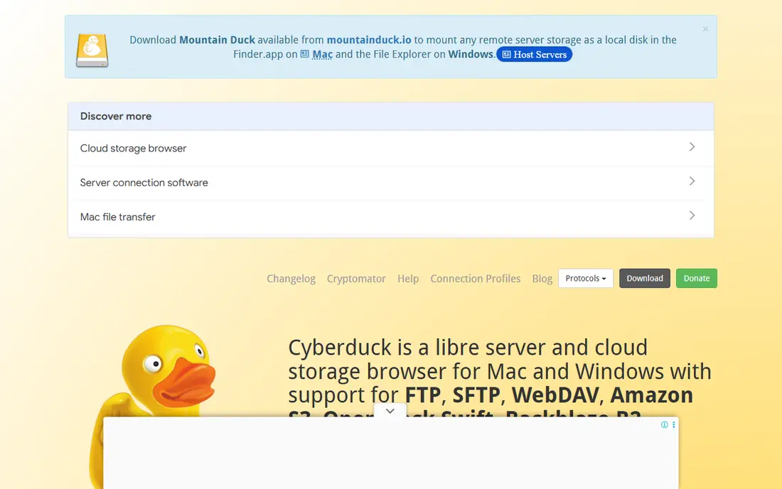 Cyberduck homepage