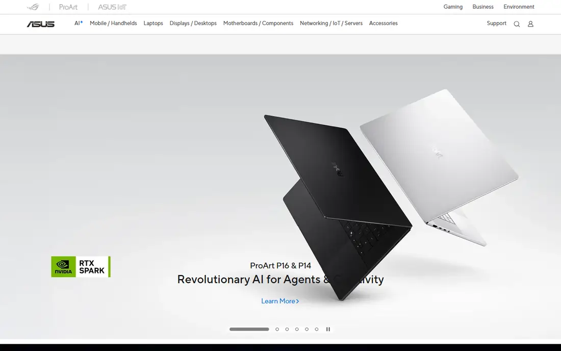 ASUS homepage