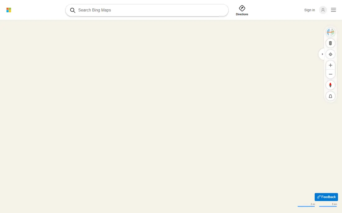 Bing Maps homepage