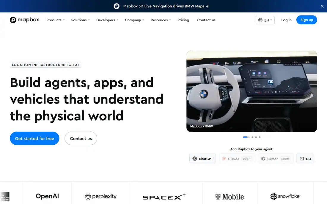 Mapbox homepage