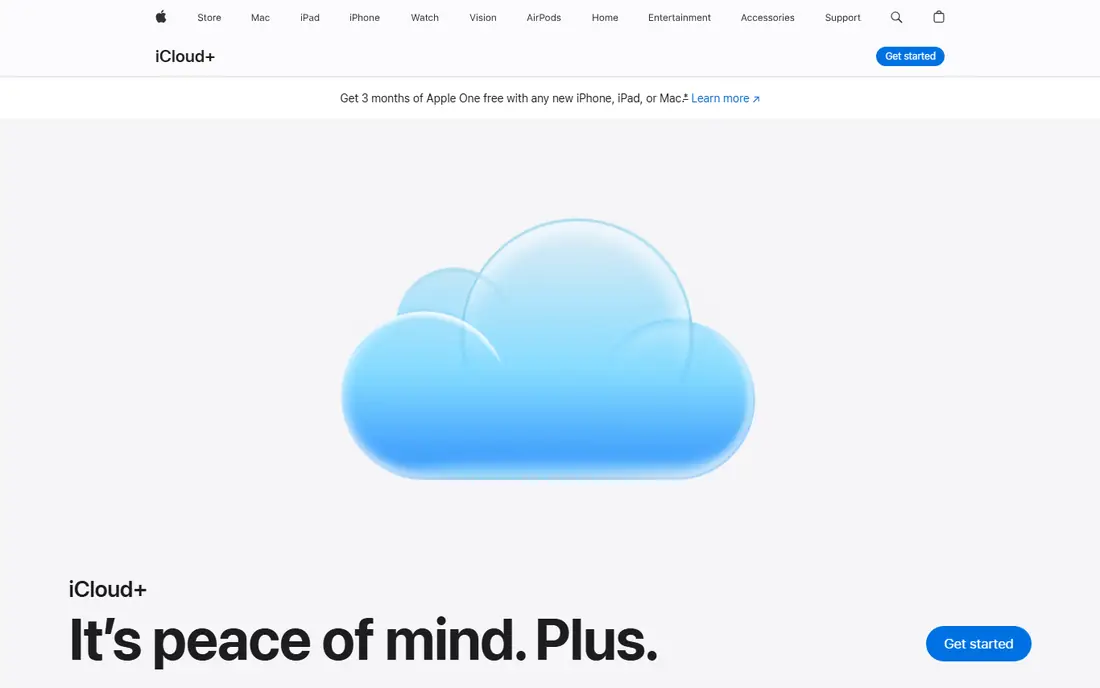 Apple iCloud Photos homepage