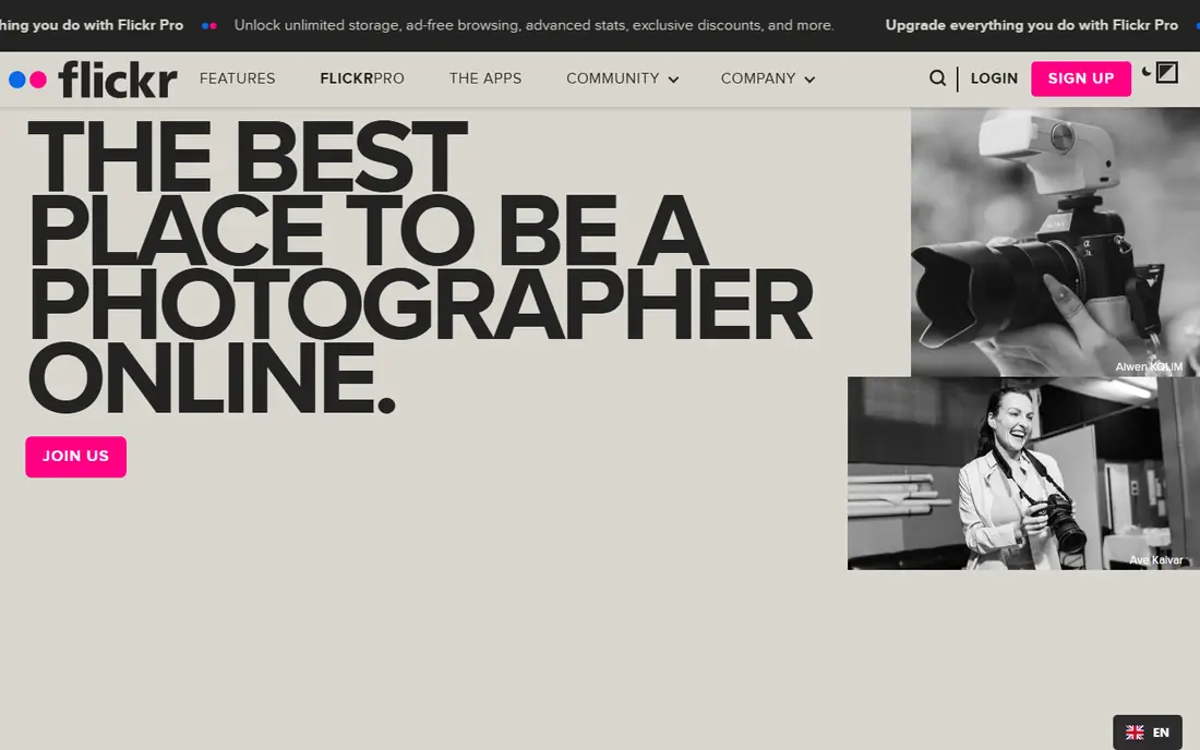 Flickr homepage