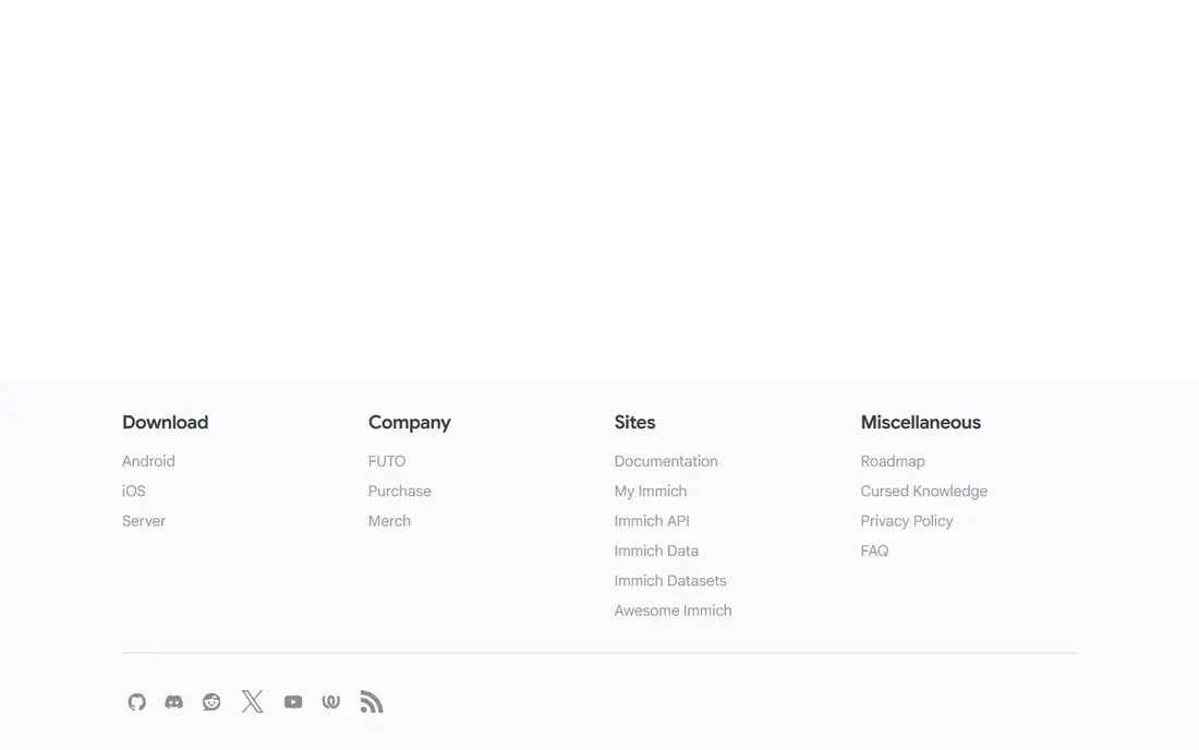 Immich homepage