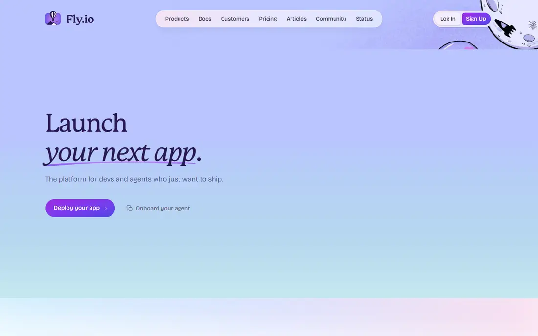 Fly.io homepage