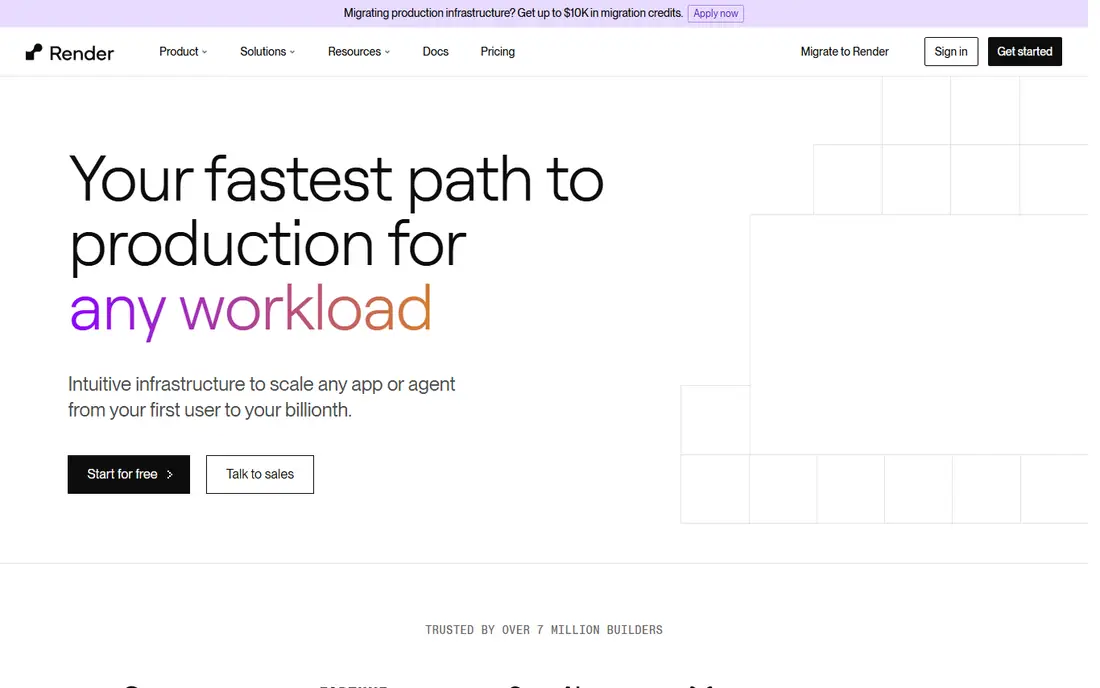 Render homepage