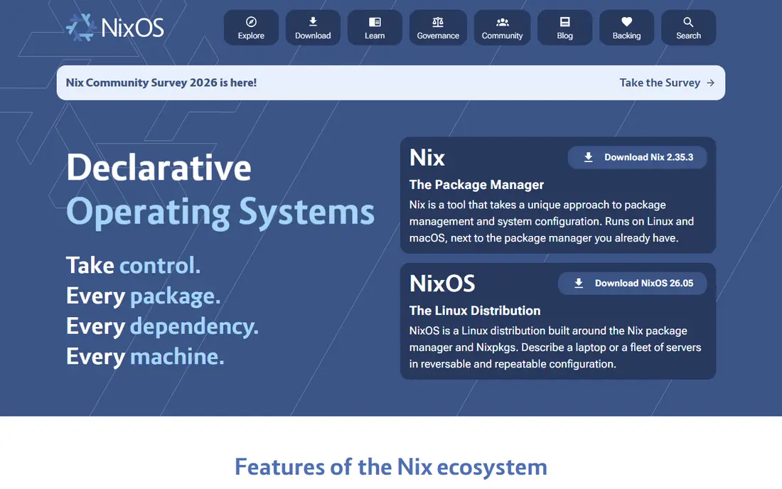 Nix homepage