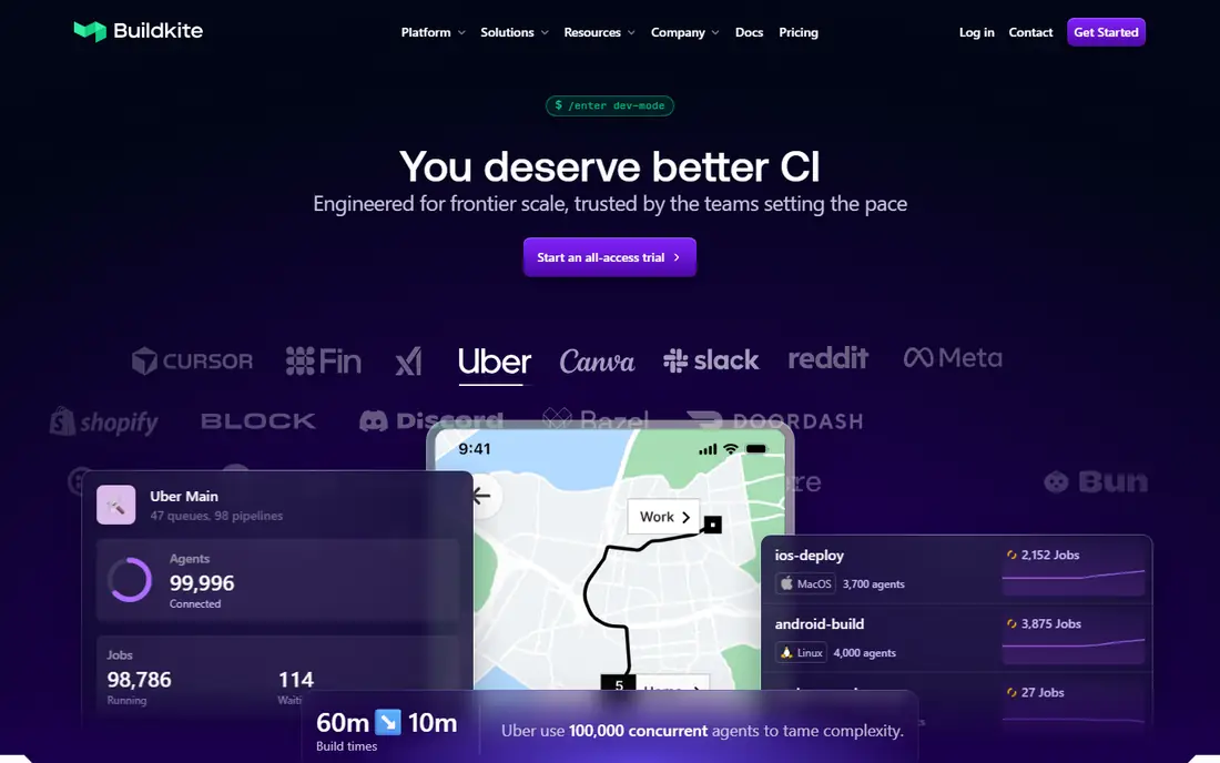Buildkite homepage