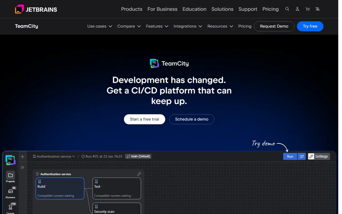 TeamCity homepage