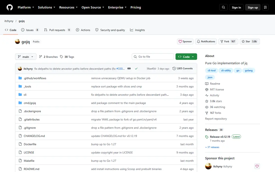 gojq homepage