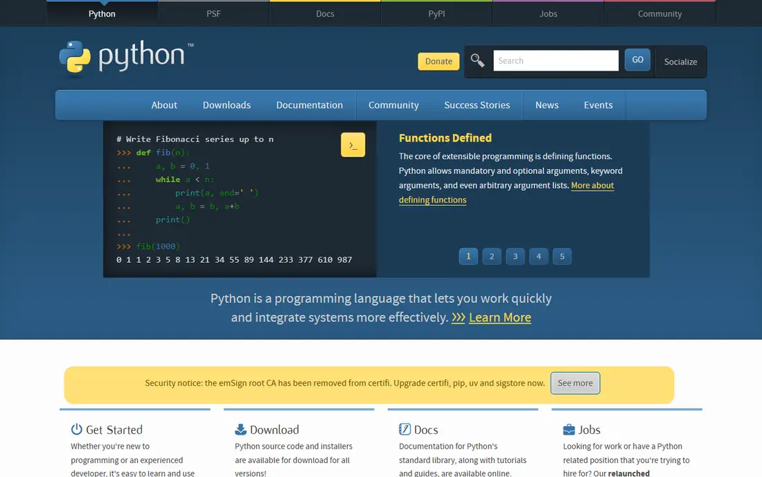 Python homepage