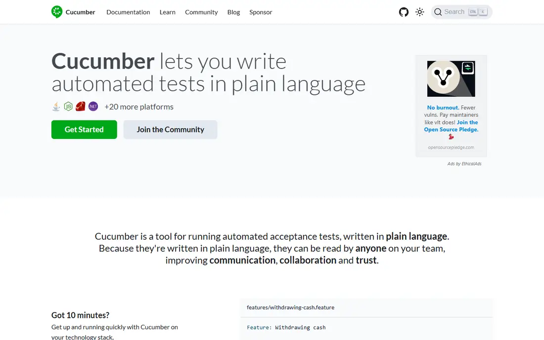 Cucumber homepage