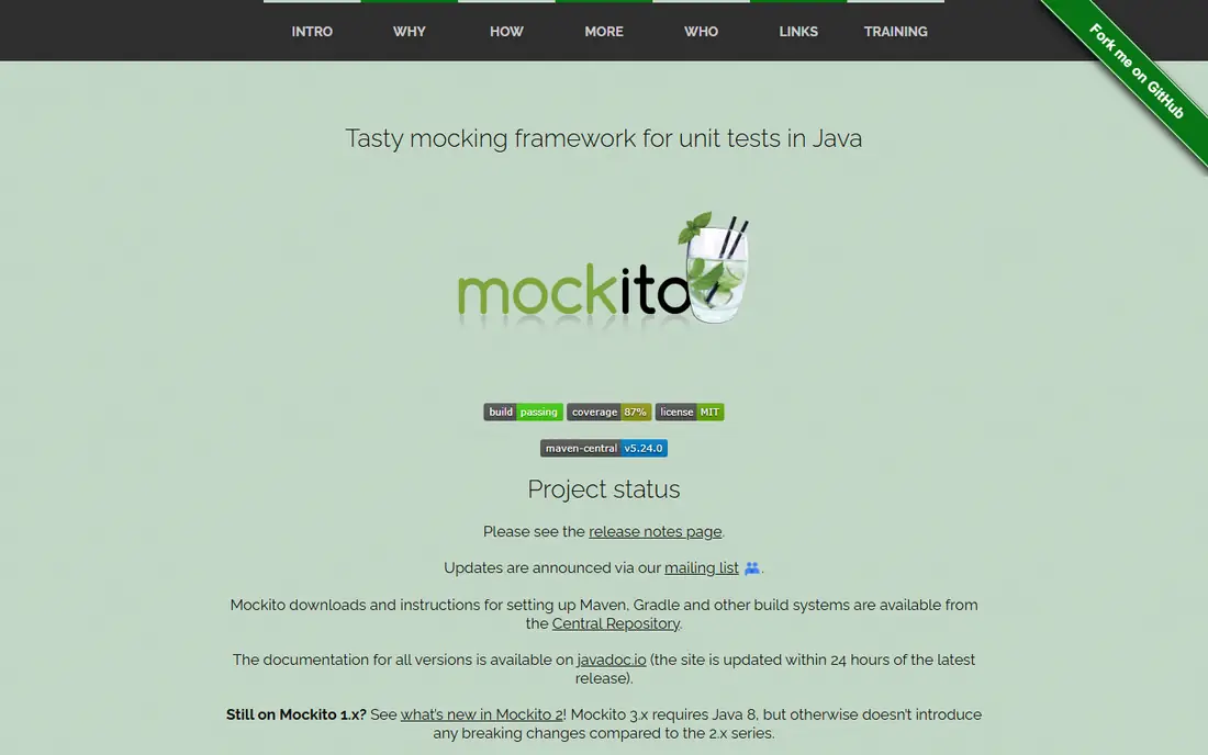 Mockito homepage