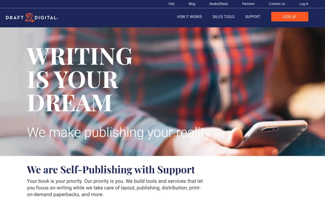 Draft2Digital homepage