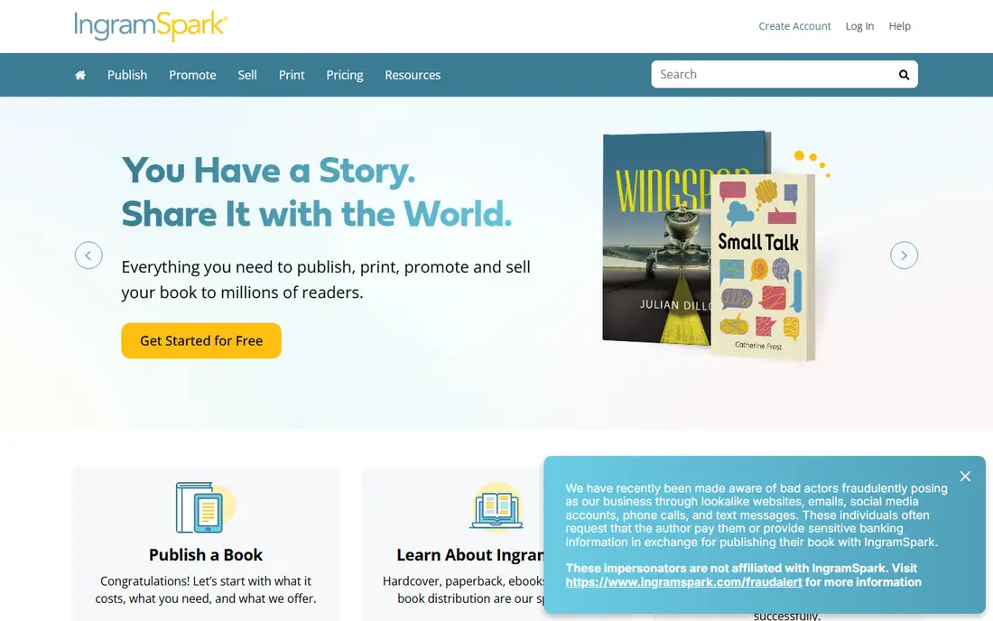 IngramSpark homepage