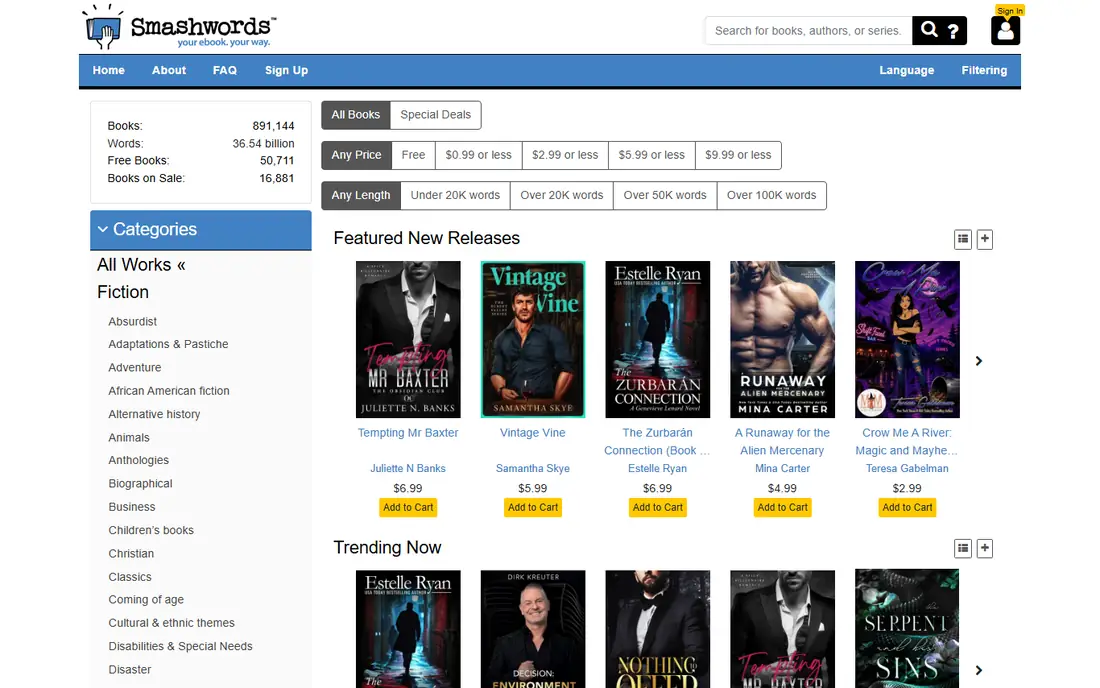 Smashwords homepage